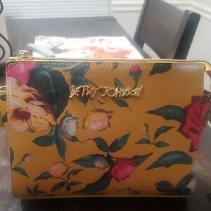 Betsey Johnson Yellow Floral Crossbody Bag